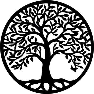 Levensboom - Tree of life - Wanddecoratie - Rond - Muurdecoratie - Hout - Natuurlijk - Woonkamer - Zwart - Cadeau voor haar- Cadeautje voor hem - Moederdag cadeau - Moederdag