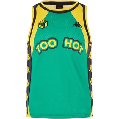 Kappa Heren Geribbelde Net Crew Neck Mouwloze Top (Helder Geel/Zwart)
