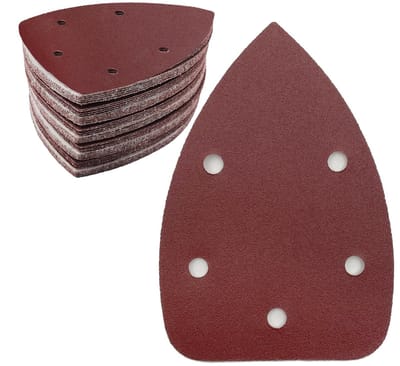 Dailygoods- Schuurpapier Set 50 Stuks - Schuurpapier Driehoek 140 x 100 mm - 5-Gats Ontwerp - Diverse Korrelgroottes 40/80/120/180/240 - Antistatisch en Duurzaam - Schuurpads