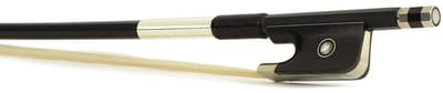 ELS FBC-25/12 cellostrijkstok, 1/2, carbon, zwart, rond, ebben slof, parijs oog, nikkelen montuur