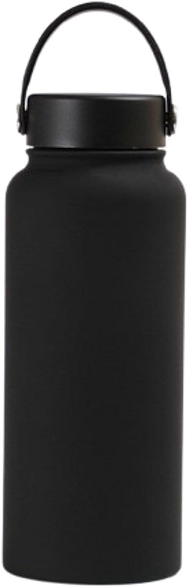 Geïsoleerde waterfles 1000 ml - Thermosbeker koffie - 32oz Thermosbeker travel mug- Thermosbeker to go- roestvrijstalen thermosfles - met handvat - perfect voor reizen, buitengebruik en sport - Zwart