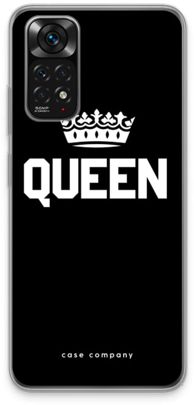 Case Company® - Hoesje geschikt voor Xiaomi Redmi Note 11 hoesje - Queen zwart - Soft Cover Telefoonhoesje - Bescherming aan alle Kanten en Schermrand