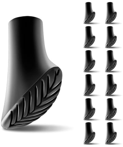 12 Stuks Rubber Buffers voor Wandelstokken - Bescherming en Goede Grip voor Nordic Walking