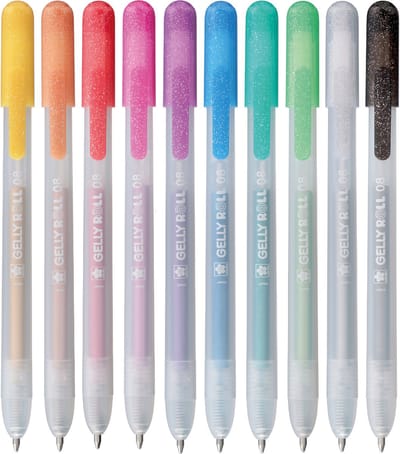 Gelschrijver Sakura Gelly Roll Metallic 08 klikfunctie set à 10 kleuren | 6 stuks