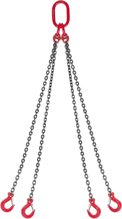 Kettingsling - Hijsketting 4-poot - Zwaar tillen - Versterkte veiligheidshaken - 2993 kg capaciteit - Metaal