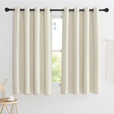 Verduisterende Gordijnen - Lichtdichte Panels - Slaapkamer Isolatie - Drievoudige Weeftechniek - 140x125 cm - Lichtbeige