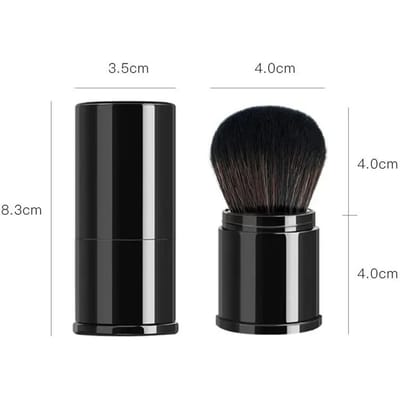 Pinceau à blush rétractable portable de qualité, doux et multifonctionnel, pour poudre libre, fond de teint, outil de maquillage pour la beauté des ongles noir