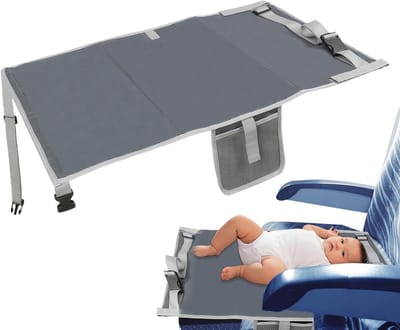Vliegtuig Bed Peuter - Reis Hangmat - Comfortabel Slapen - Verstelbare Banden - 76x44.5 cm - Grijs