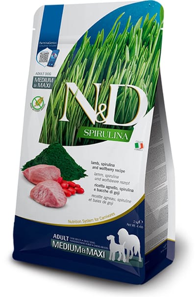 N&D Spirulina hondenvoeding Lam medium/maxi 2 kg