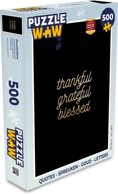 Puzzel Quotes - Spreuken - Goud - Letters - Legpuzzel - Puzzel 500 stukjes