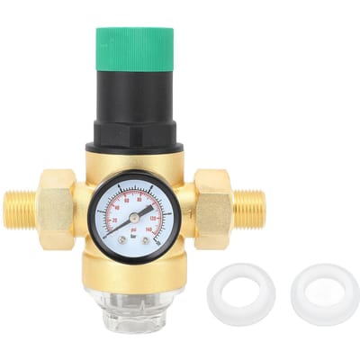 Régulateur de pression d'eau en laiton G3/4 Réducteur de pression d'eau avec manomètre Écran en acier inoxydable