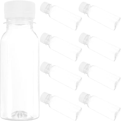 Dailygoods - Lege Plastic Flessen - Herbruikbare Smoothie-Sapflessen - 100 ml - Transparant - Voor Drankjes - Voor Volwassenen - 10 Stuks