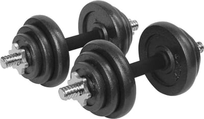 ForzaFit Verstelbare Dumbbell set 20 kg met koffer - Gietijzeren gewichten - 2x 10kg