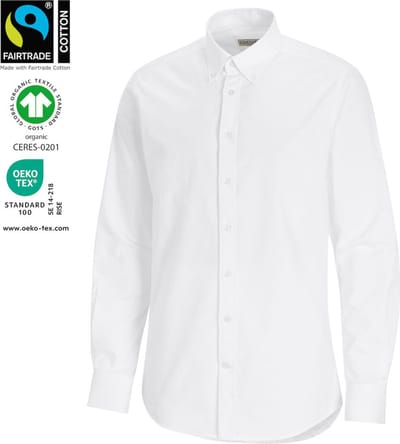 Cottover HEMD OXFORD SLIM FIT MAN - GOTS GECERTIFICEERD 141032 - Wit - 36