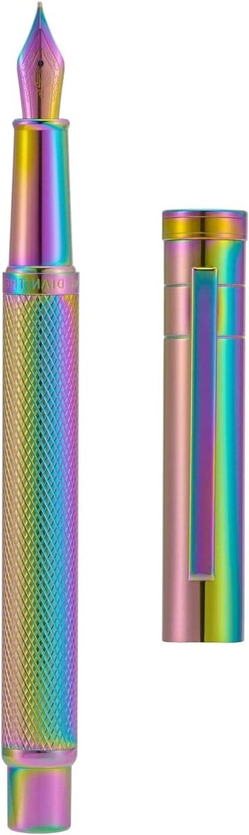 Klassieke Regenboog Vulpen met Fijne Nib, Converter en Luxe Metalen Doos, Perfect voor Schrijven en Cadeaus
