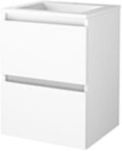 Basic-Line Start 46 Badkamermeubelset - 50 x 46 cm - Greeploos - 2 Lades - Acryl Wastafel - 1 Kraangat - Ice White