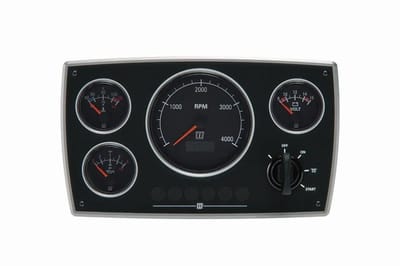 VETUS MPA34KBS25 Aluminium Motorpaneel 12V met 4 Zwarte Instrumenten | MPA34KBS25