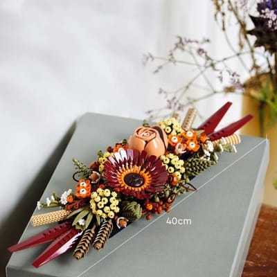 Grappige vreugde eeuwige kunstmatige rozen blok chrysanthemum bloem huisdecoratie wilde bloemen bouwblok boeket meisje cadeau