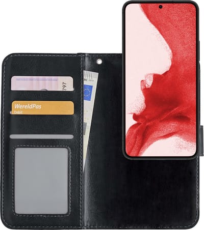 Hoesje - 2 in 1 - Geschikt voor Samsung Galaxy S22 Plus - Met Uitneembare Hard Cover - Bookcase - Wallet Case - Met Pasjeshouder - Book Case - Uitneembaar - Pashouder - Kunstleer - Zwart