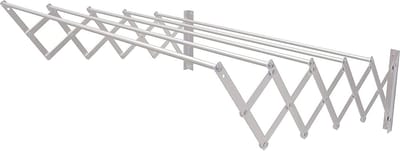 Uittrekbaar Droogrek 130CM Zilver | Inklapbaar Wasrek voor Binnen en Buiten | Aluminium en Roestvrij