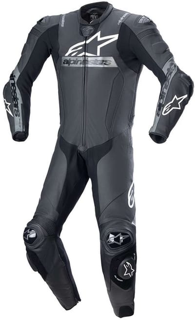 Alpinestars Missile V2 Ward 1Pc lederen pak zwart metallic grijs - Maat 48 - Racepak