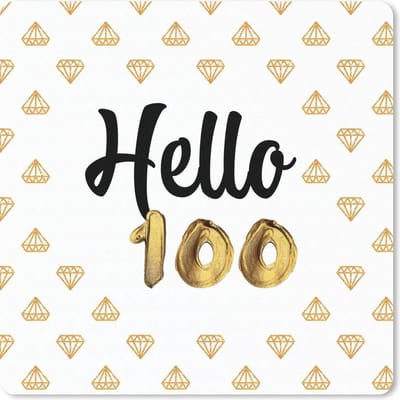 Muismat 20x20 cm - Mousepad Jubileum - 100 Jaar - Diamand - Muismatten