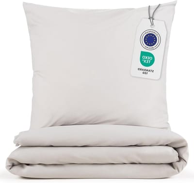 Dekbedovertrek Set - Beddengoed Set - Comfortabel Slapen - Oeko-Tex Gecertificeerd - 200x200 cm - Maanlichtgrijs