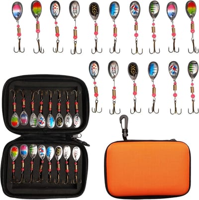 Forel Lokaas Set - Spinner Lepels - Vissen Op Forel - Dynamische Rotatie - 16 Stuks - Gekleurd
