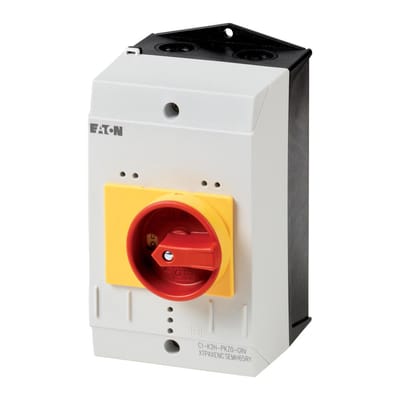 Eaton CI-K2-PKZ0-GR 219655 Lege behuizing Met NOT-AUS schakelaar (l x b x h) 130 x 100 x 160 mm NOT-AUS Rood, Geel, Grijs, Zwart 1 stuk(s)