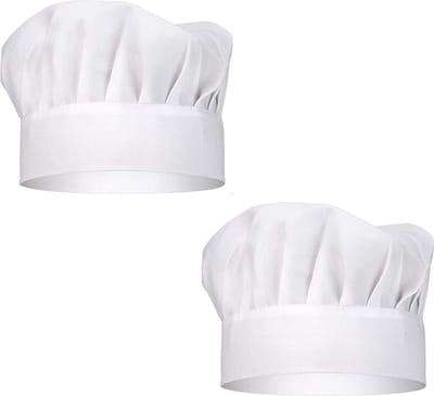 2 Stuks - Katoenen Koksmuts - Verstelbare Chef Hoed - Stoffen Kook Hoed - Keuken Muts - Herbruikbaar - Wasbaar - Wit