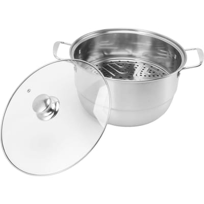 Cuit-vapeur en acier inoxydable polyvalent épaissi multicouche grande capacité acier martensitique L(for 6.5-9kg) white