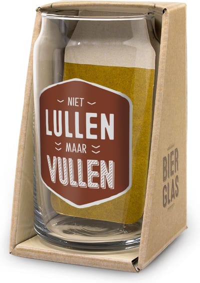 Bierglas Niet lullen maar vullen.