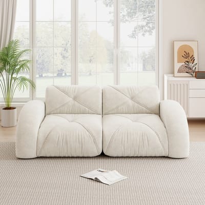 MODFU Modulaire Bank Zonder Frame - Hoge Dichtheid Schuim - Woonkamer - Chenille - Wit