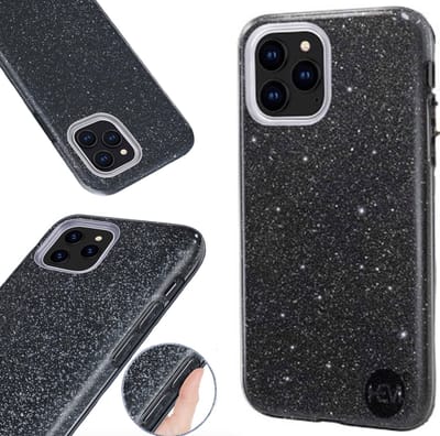 HEM hoesje geschikt voor Apple iPhone 12 Mini Glitter Zwart Siliconen Gel TPU / Back Cover / Hoesje iPhone 12 Mini