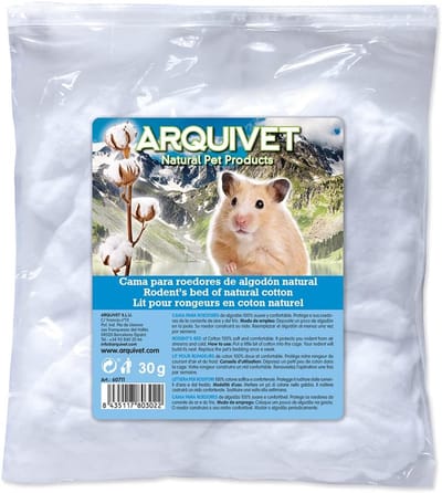 Natuurlijk katoen voor hamsters - 30 g zacht en warm bedmateriaal voor knaagdieren