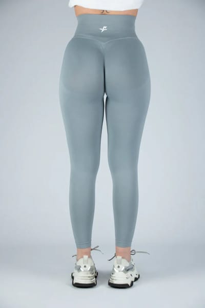 Fitness legging - Legging hoge taille - Legging Gym Sport - Hardloop - Yogabroek voor dames - Sneldrogend, ademend en rekbaar - Spandex / Nylon - Kleur Grijs - Maat XS