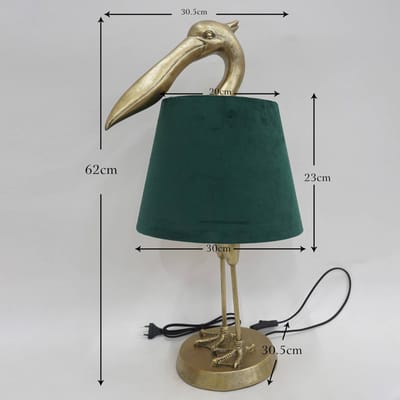 KARE tafellamp Pelican, goud, linnen, hoogte 62 cm, E27