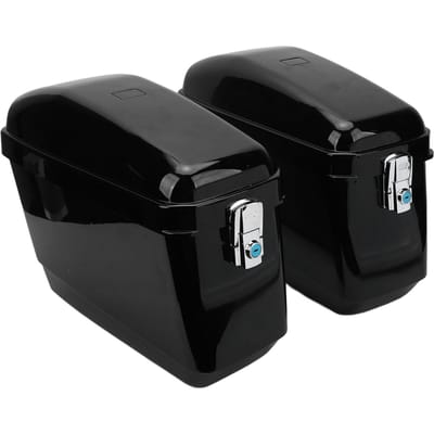 Sacoches Rigides de Moto Capacité 45L Résistant aux Intempéries Sacoches de Moto Rigides Valise de Bagage avec Clés et Kit de Montage gray