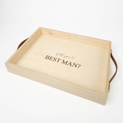 STERK - Houten dienblad - Dienblad - Dienblad met handvaten - Houten dienblad rechthoek - BEST MAN - Wil je mijn getuige zijn - Getuige huwelijk - Getuige vragen cadeau - Getuige vragen