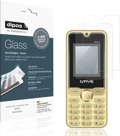 dipos – 2x Matte Pantserfolie geschikt voor GFive Gold New | 9H Screenprotector