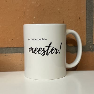 Mok MEESTER | coolste meester | personaliseren | cadeau JUF | cadeau MEESTER | einde schooljaar | juf bedankt | juffrouw | juffendag | cadeau juf | school