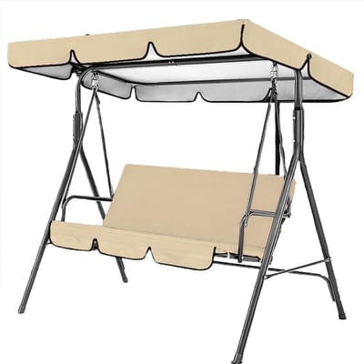 Famanu – Decoratieve schommelluifel met ruches, UV-bescherming voor tuinschommel en hangstoel