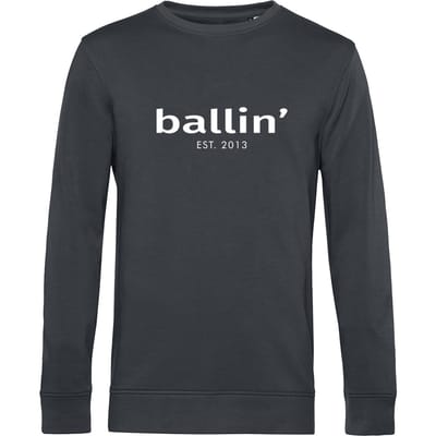 Heren Sweaters met Ballin Est. 2013 Basic Sweater Print - Grijs - Maat XXL