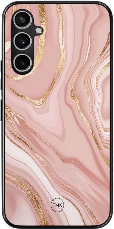 Hoesje geschikt voor Samsung Galaxy A54 - Rose marble - Roze - TPU case - Marmer - Hardcase zwart telefoonhoesje