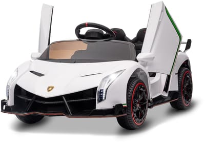 Danky Auto - Elektrische Kinderauto 12V - Wit - 2x35W Motor - Afstandsbediening - 3 Snelheden & LED