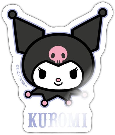 Kuromi Portret Met Tekst Sticker Maat S (max. 10 x 10cm)