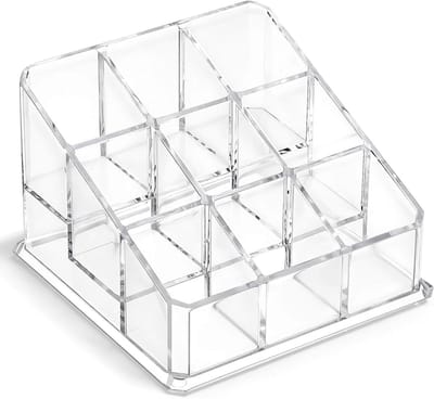 Transparante Make-up Organizer met 9 Compartimenten voor Lipstick, Nagellak en Sieradenopslag