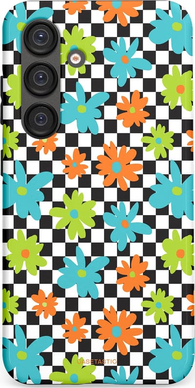 Casetastic Hoesje Geschikt voor Samsung S25 - Stijlvolle Beschermende Duo-layer Case - Retro Bloem Power