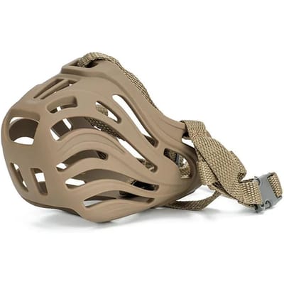 Verstelbare Hondenhalsband Zacht Siliconen Ademend Gaas Sterke Mand Kleine&Grote Hond Mondkorven Huisdier Trainingsaccessoires 103x91x88mm beige