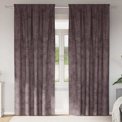 vidaXL Velvet Gordijnen 2 st Bruin 225 x 140 cm Fluweel
